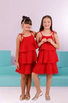 Vestido Infantil Feminino Coleção Vermelho