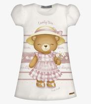 Vestido Infantil Feminino Com Estampa Trick Nick Bege