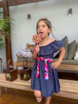 Vestido Infantil Feminino com laço Colorido Vestido Infantil Feminino com laço Colorido