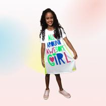 Vestido infantil feminino com tela