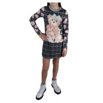 Vestido Infantil Feminino Kukiê Termoskin Urso ML Verde