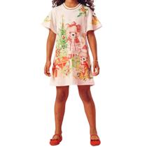 Vestido Infantil Feminino Kukiê Ursinho Branco Off - 67248