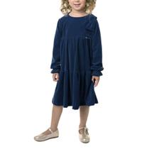 Vestido Infantil Feminino Lussan Plush Marinho - 9445 Vestido Infantil Feminino Lussan Plush Marinho - 9445