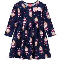 Vestido Infantil Feminino Malha Manga Longa 207373 Cor Chumbo Kyly Vestido Infantil Feminino Malha Manga Longa 207373 Cor Chumbo Kyly