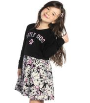 Vestido Infantil Feminino Manga Longa Rovitex Kids Preto
