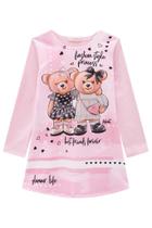 Vestido Infantil Feminino Manga Longa Ursinho Infanti 50988
