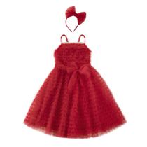 Vestido Infantil Feminino Para Festa Volumoso Tule De Princesa Com Alças Bordadas Pérolas Puro Glamour Griffe Chique Formatura Casamento Aniversario