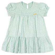Vestido Infantil Feminino Poá Verde Tam. G (9-12m) Ref. 71106 Colorittá