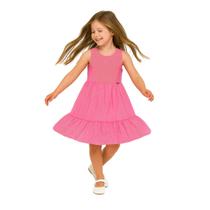 Vestido Infantil Feminino Sem Mangas com Listras Meninas