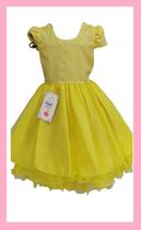 Vestido Infantil Festa Amarelo