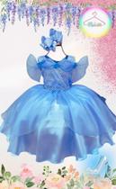Vestido Infantil Festa Azul Cinderela