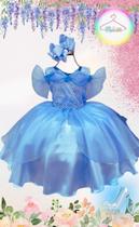 Vestido Infantil Festa Azul Cinderela