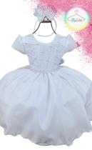 Vestido Infantil Festa Branco Peito Perolas
