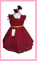 Vestido Infantil Festa Cor Vinho