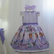 Vestido infantil festa da princesa Sofia