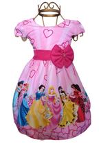 Vestido Infantil Festa Fantasia Temático Tema Princesas Luxo