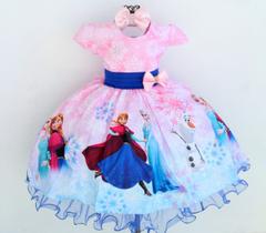 Vestido Infantil Festa Frozen Elsa Luxo Envio Imediato - Pingo de Gente Baby Kids