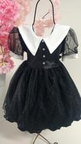 Vestido Infantil Festa Halloween Wandinha Vandinha Addams