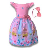 Vestido Infantil Festa Jardim D Borboletas Real C/tule Tiara Vestido Infantil Festa Jardim D Borboletas Real C/tule Tiara