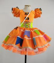 Vestido Infantil Festa Junina Antônia Laranja