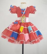 Vestido Infantil Festa Junina Antônia Vermelha
