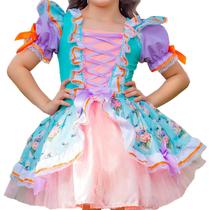 Vestido Infantil Festa Junina Super Luxo Roupa Caipira pra Menina Floral Tiffany Com Chapeuzinho de Palha Vestido Infantil Festa Junina Super Luxo Roupa Caipira pra Menina Floral Tiffany Com Chapeuzinho de Palha