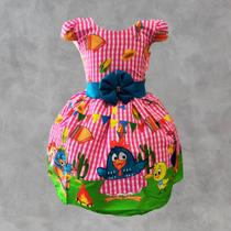 Vestido Infantil Festa Junina Turma Da Galinha Caipira Luxo Vestido Infantil Festa Junina Turma Da Galinha Caipira Luxo