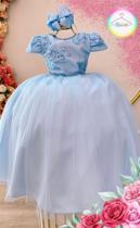 Vestido Infantil Festa Longo Azul Bebê Vestido Infantil Festa Longo Azul Bebê