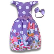 Vestido Infantil Festa Margarida Donald C/tule Tiara