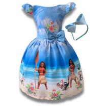 Vestido Infantil Festa Moana Princesa Do Oceano C/tule Festa Vestido Infantil Festa Moana Princesa Do Oceano C/tule Festa