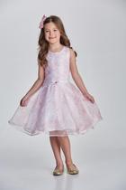 Vestido Infantil Festa Organza Menina de Seda 0416