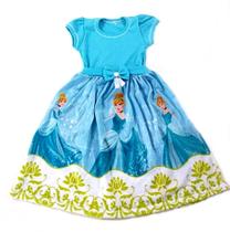 Vestido infantil festa Princesa sapatinho de cristal