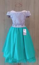 Vestido Infantil Festa Princesa Sereia Brilhante Pérola Vestido Infantil Festa Princesa Sereia Brilhante Pérola