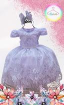 Vestido Infantil Festa Realeza Branco