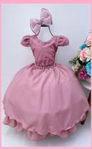 Vestido Infantil Festa Renda Rose Vestido Infantil Festa Renda Rose