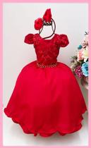 Vestido Infantil Festa Renda Vermelho