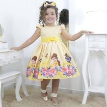 Vestido infantil festa tema da Bela e a Fera
