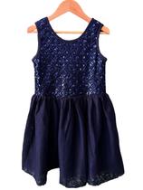 Vestido Infantil Festa tule Latejoula Brilho Azul Importado