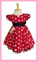 Vestido Infantil Festa Vermelho Bolinhas