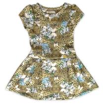 Vestido Infantil Floral Estampa Onça e Borboletas Vestido Infantil Floral Estampa Onça e Borboletas
