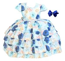 Vestido Infantil Floral Festa Luxo E Tiara Vestido Infantil Floral Festa Luxo E Tiara
