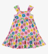 Vestido Infantil Florido Rovi Kids Rosa