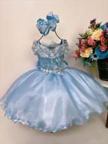 Vestido infantil frozen com capa e laço festa princesas luxo