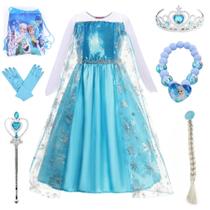 Vestido Infantil Frozen Elza Festa Luxo