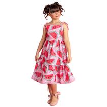 Vestido Infantil Gift Dia A Dia Melancia rosa Estampado P04 - Maria