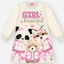 Vestido Infantil Girl Beautiful Pelo Off White 12339 Cinti