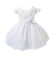 Vestido Infantil Glitter Branco Brilho Noivinha Chic Rodado