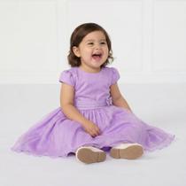 Vestido Infantil Glitter Nervura Lilás Bebê Criança Festa Casamento Aniversário Cor:LilásTamanho:02 Vestido Infantil Glitter Nervura Lilás Bebê Criança Festa Casamento Aniversário Cor:LilásTamanho:02