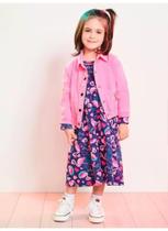 Vestido infantil godê estampa flamingo momi