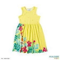 Vestido Infantil Godê Florido Amarelo - Malwee Kids